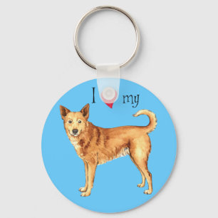I Love my Canaan Dog Key Ring