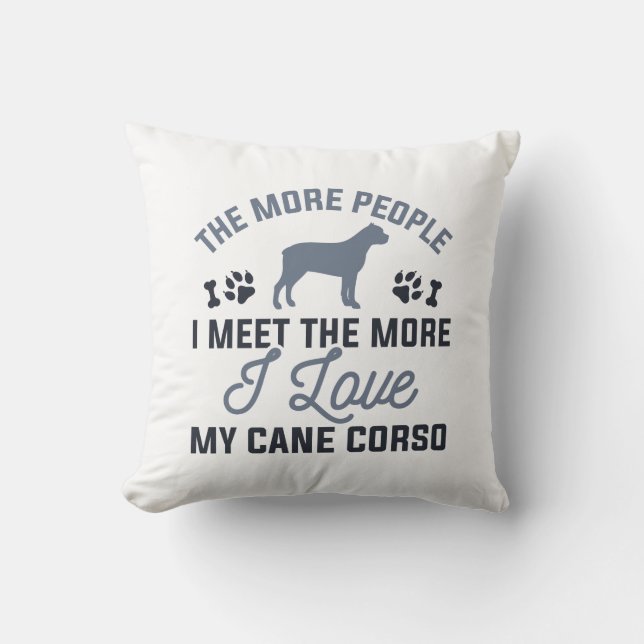 I Love My Cane Corso Cushion (Front)