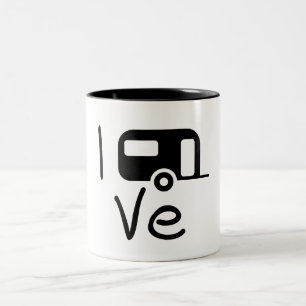 I love my caravan. I like camping. Holiday Two-Tone Coffee Mug