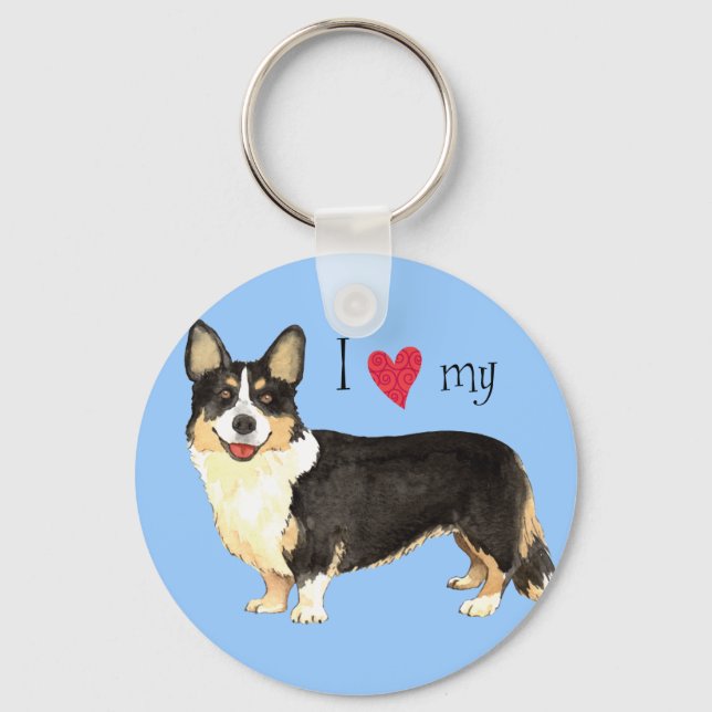 I Love my Cardigan Welsh Corgi Key Ring (Front)