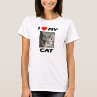 I LOVE MY CAT - ADD YOUR OWN PHOTO - T-SHIRT