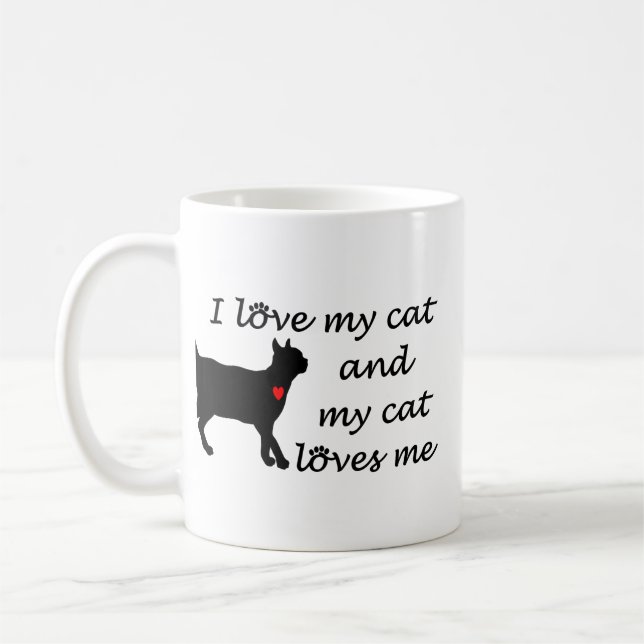 I love my cat and my cat loves me coffee mug (Left)