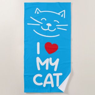 I love my cat beach towel