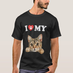 I Love My Cat Bramble Kitten Funny Cat Lover Mum D T-Shirt
