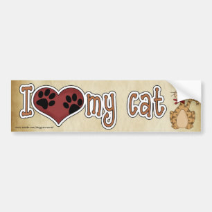 I love my cat! bumper sticker