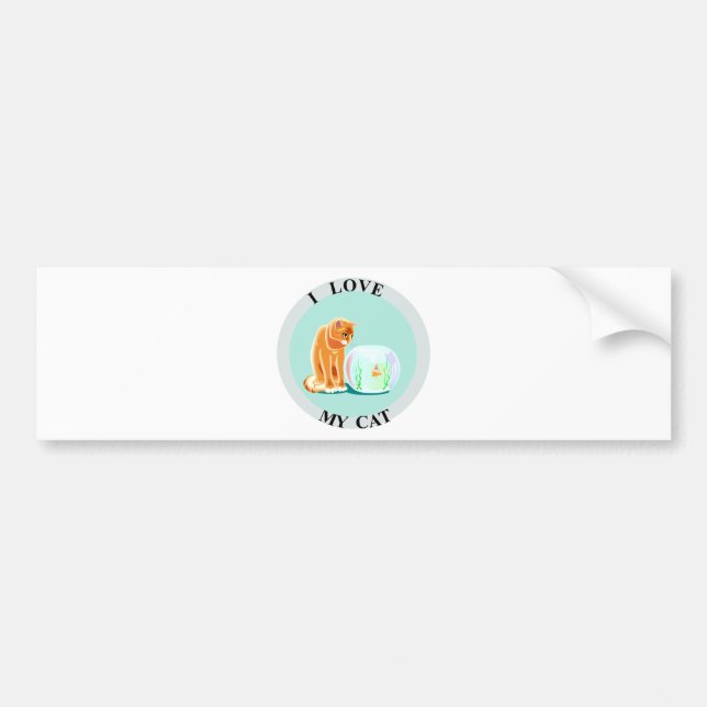 I Love My Cat! Bumper Sticker (Front)