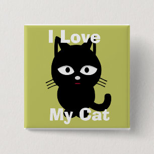 I Love my Cat Button
