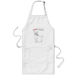 I love my Cat, Cute,Cool Long Apron