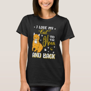 I Love My Cat Cute Hearts Cat Paws Cat Owner T-Shirt