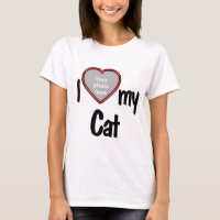 I Love My Cat - Cute Red Heart Photo Frame