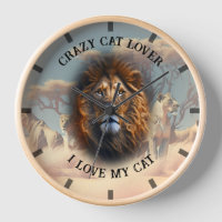 "I Love My Cat" Fun Quote Custom Wall Clock