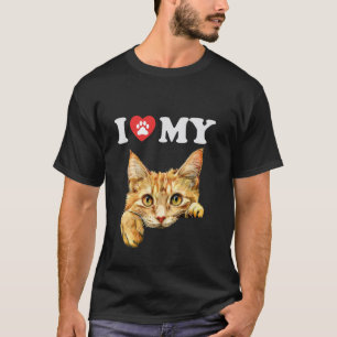 I Love My Cat German Rex Kitten Funny Cat Lover Mo T-Shirt