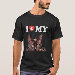 I Love My Cat Havana Brown Kitten Funny Cat Lover T-Shirt