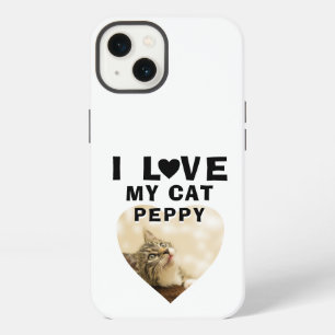 I love my Cat Heart Cat Name Photo  iPhone 13 Case