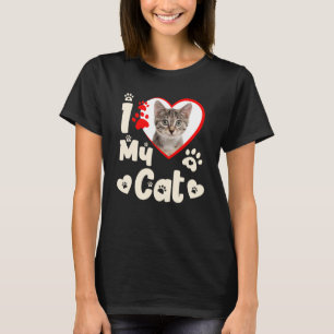 I Love My Cat Heart Personalised Photo T-Shirt