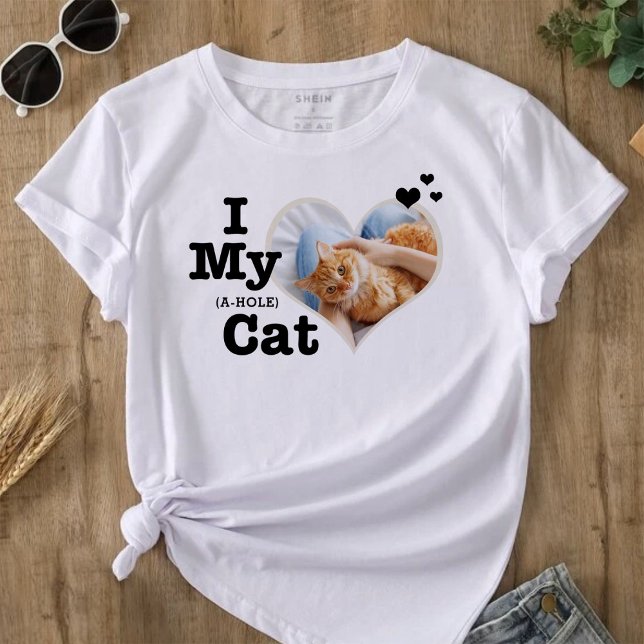 I Love My Cat Hearts | Funny Add Text and Photo T-Shirt (Creator Uploaded)