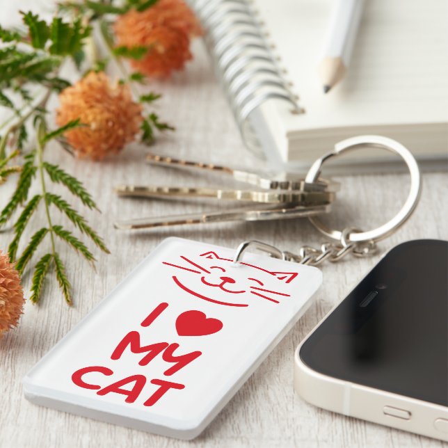 I love my cat key ring (Front Right)