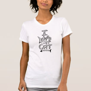 I Love My Cat Minimalist Cat Lover Design T-Shirt