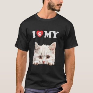 I Love My Cat Napoleon Cat Kitten Funny Cat Lover  T-Shirt