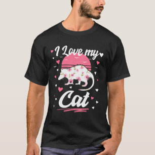 I Love My Cat Opossum Possum Opossum Women Girls T-Shirt