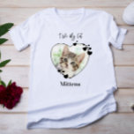 I Love My Cat Personalised Heart Pet Photo T-Shirt<br><div class="desc">Carry your best friend with you everywhere you go with this custom pet photo dog lover shirt ! A must have for every cat lover, cat mum and cat dad ! A fun twist on I Love My Cat, this shirt quote "I Love My Cat" ... Personalise wth your cat's...</div>