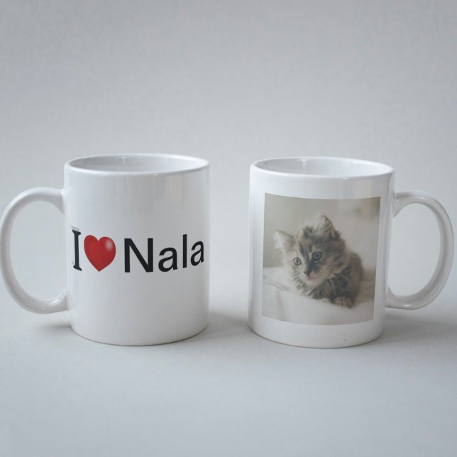 I Love My Cat personalised photo Coffee Mug (Creator Uploaded)