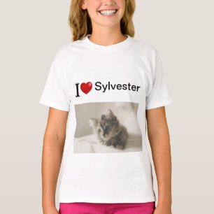 I Love My Cat personalised photo T-Shirt