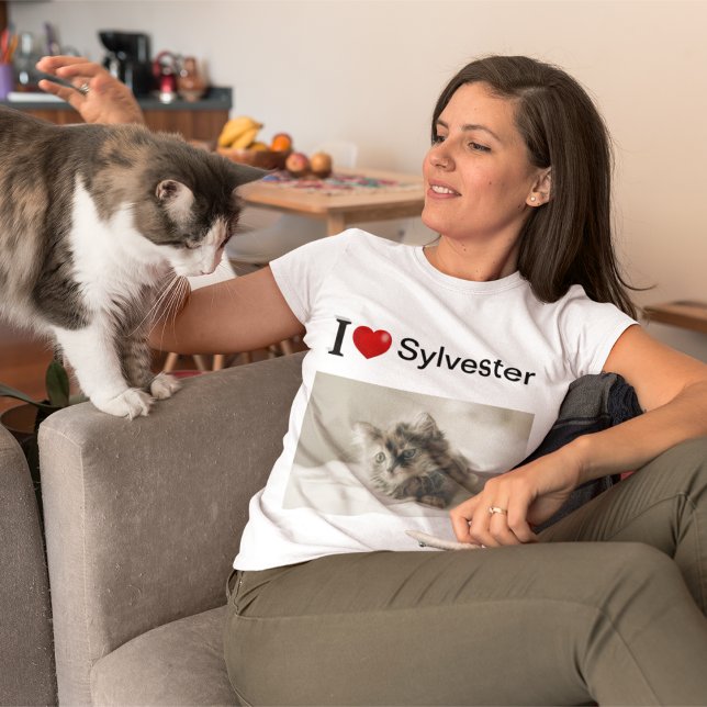 I Love My Cat personalised photo T-Shirt (Creator Uploaded)