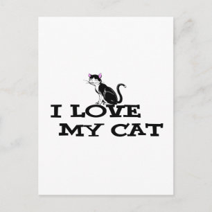 i love my cat products postcard