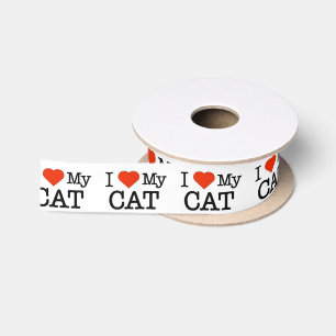 I Love My Cat Satin Ribbon