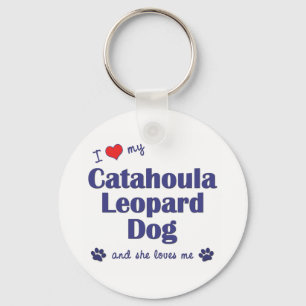 I Love My Catahoula Leopard Dog (Female Dog) Key Ring