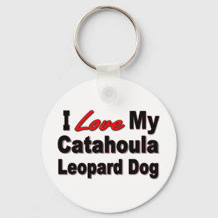 I Love My Catahoula Leopard Dog Keychain