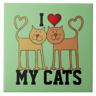 I Love My Cats Ceramic Tile