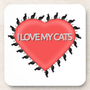 I Love My Cats Coaster