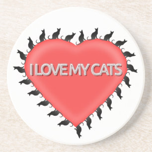 I Love My Cats Coaster