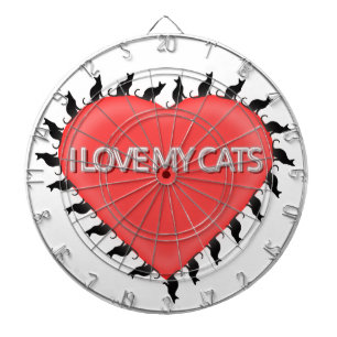 I Love My Cats Dartboard