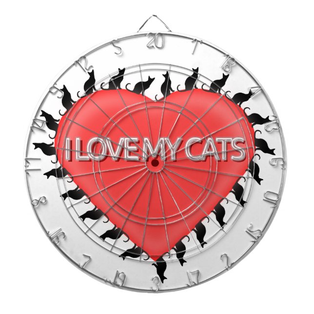 I Love My Cats Dartboard (Front)