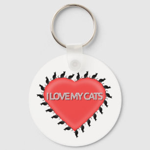I Love My Cats Key Ring