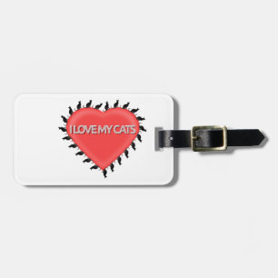 I Love My Cats Luggage Tag