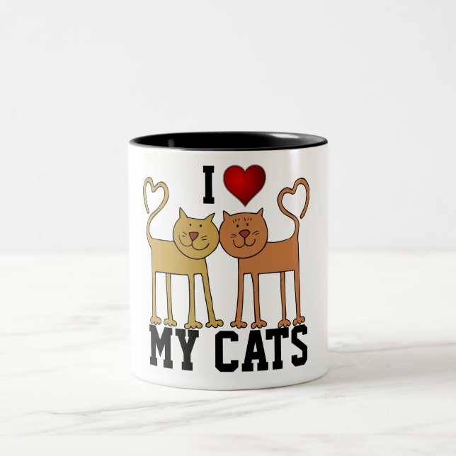I Love My Cats, popular design Coffee Mug (Center)