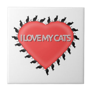 I Love My Cats Tile