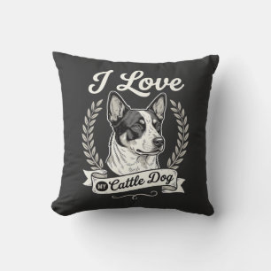 I Love My Cattle Dog Vintage Dog Lover Cushion
