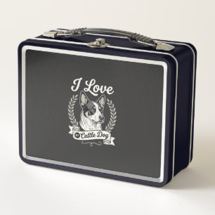 I Love My Cattle Dog Vintage Dog Lover Metal Lunch Box