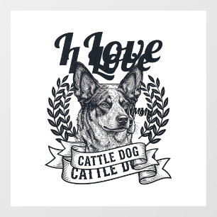 I Love My Cattle Dog Vintage Engraving Design_1