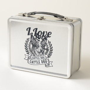 I Love My Cattle Dog Vintage Engraving Design_1 Metal Lunch Box