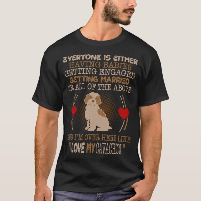 I Love My Cavachon Pet Lovers Gift T-Shirt (Front)