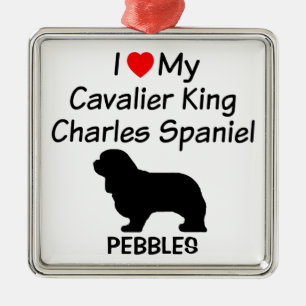 I Love My Cavalier King Charles Spaniel Dog Metal Tree Decoration