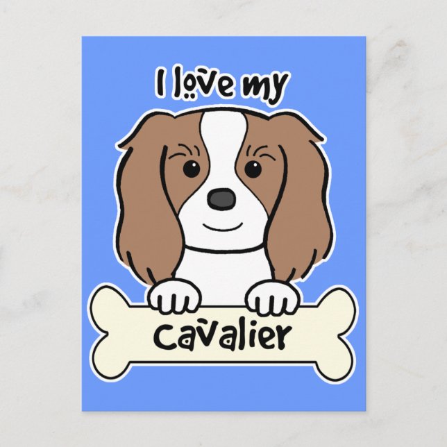 I Love My Cavalier King Charles Spaniel Postcard (Front)