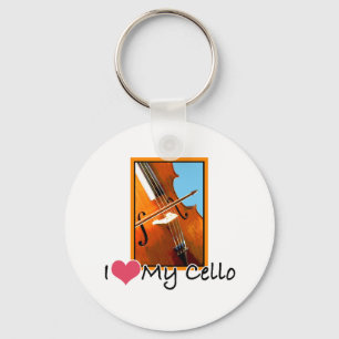 I Love My Cello Key Ring
