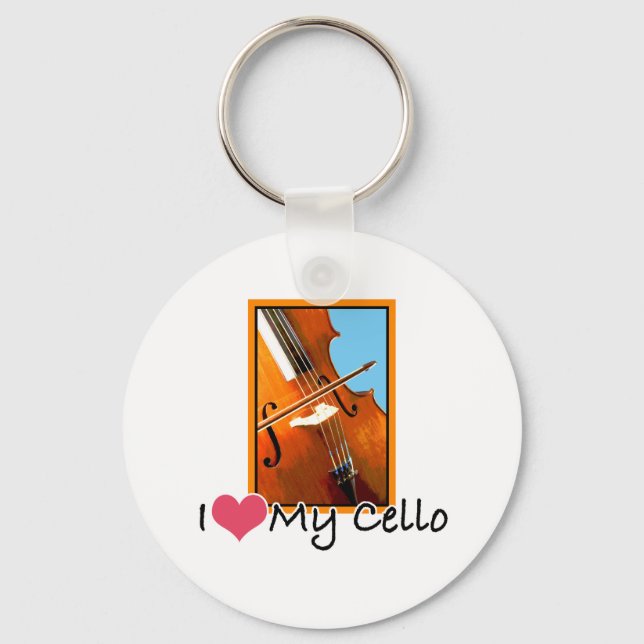 I Love My Cello Key Ring (Front)